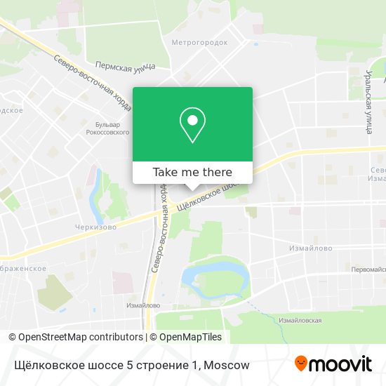 Щёлковское шоссе 5 строение 1 map