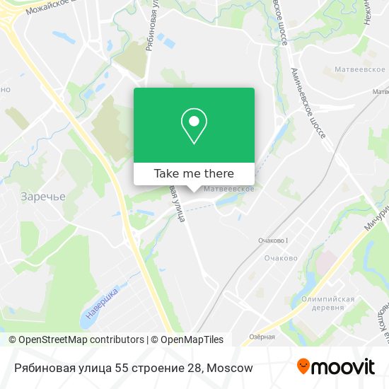 Рябиновая улица 55 строение 28 map