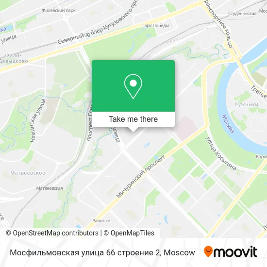 Мосфильмовская улица 66 строение 2 map