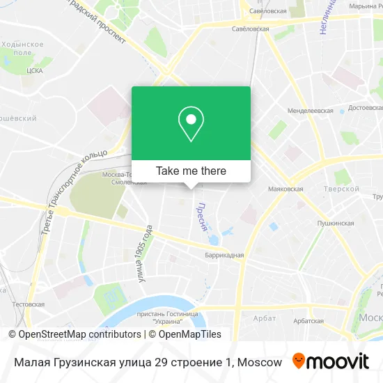Малая Грузинская улица 29 строение 1 map