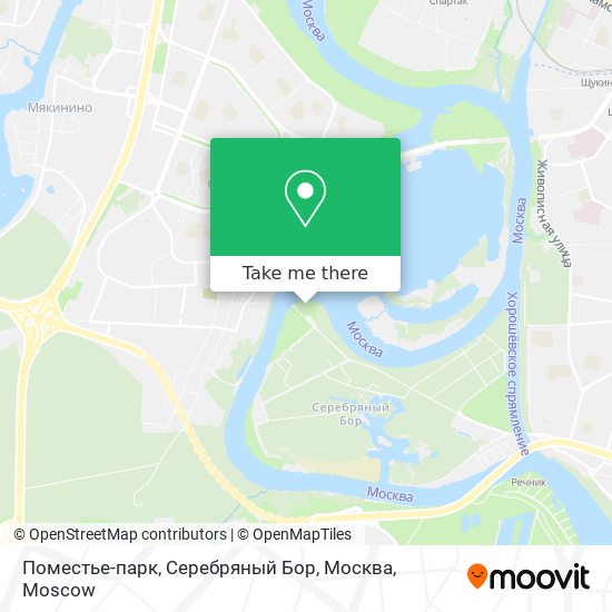 Поместье-парк, Серебряный Бор, Москва map