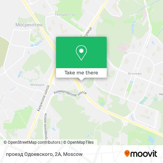 проезд Одоевского, 2А map