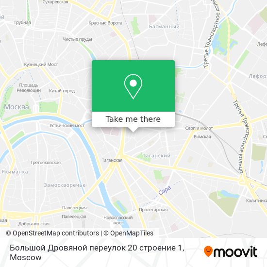 Большой Дровяной переулок 20 строение 1 map