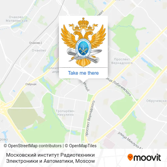 Московский институт Радиотехники Электроники и Автоматики map