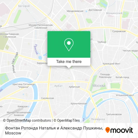 Фонтан Ротонда Наталья и Александр Пушкины map