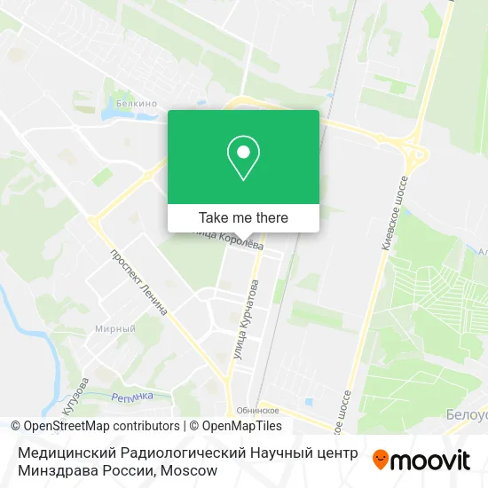 Медицинский Радиологический Научный центр Минздрава России map