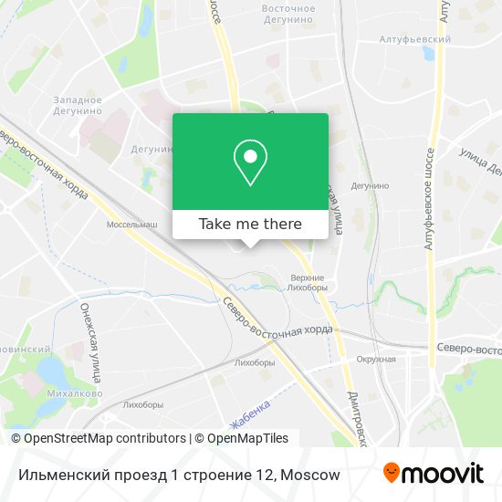 Ильменский проезд 1 строение 12 map