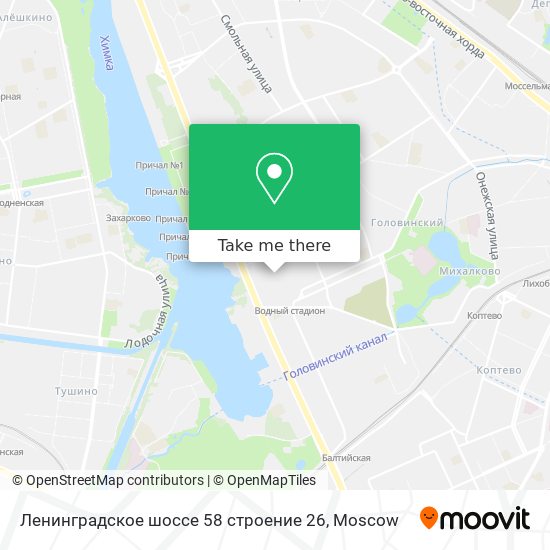 Ленинградское шоссе 58 строение 26 map