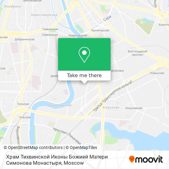 Храм Тихвинской Иконы Божией Матери Симонова Монастыря map