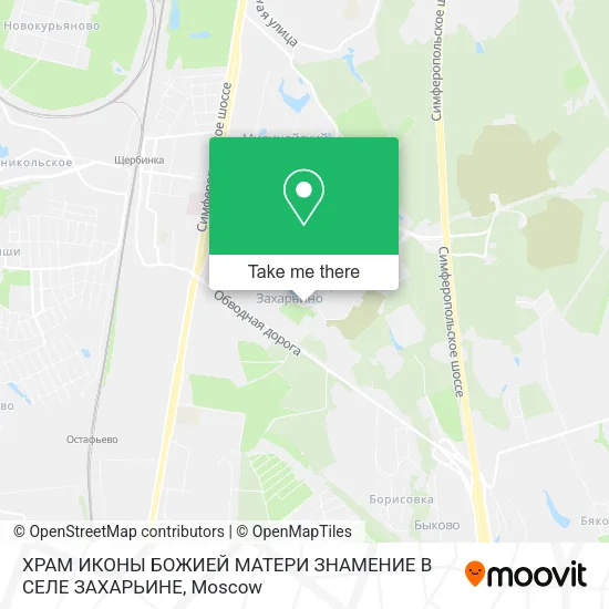 ХРАМ ИКОНЫ БОЖИЕЙ МАТЕРИ ЗНАМЕНИЕ В СЕЛЕ ЗАХАРЬИНЕ map