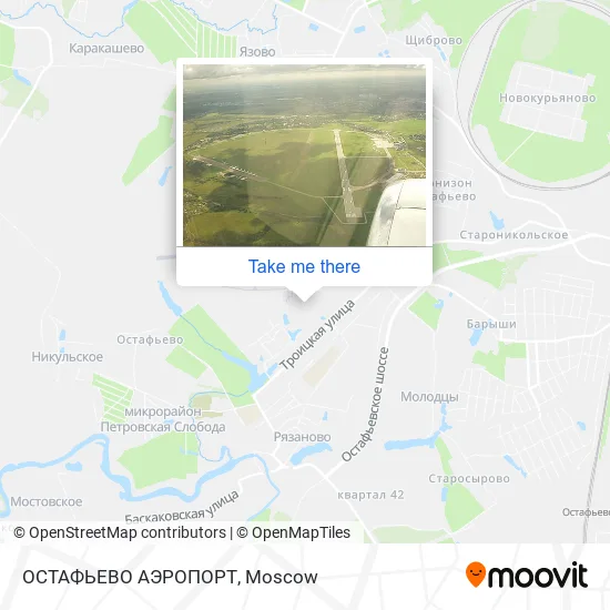 ОСТАФЬЕВО АЭРОПОРТ map