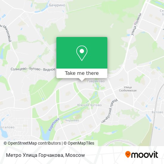 Метро Улица Горчакова map