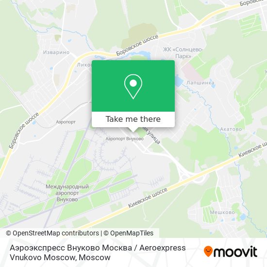 Аэроэкспресс Внуково Москва / Aeroexpress Vnukovo Moscow map