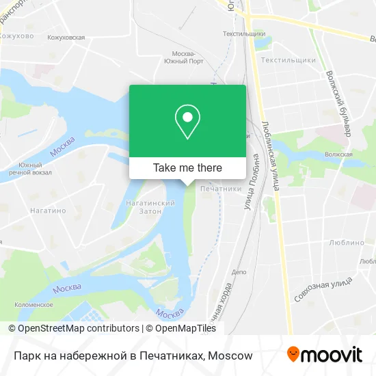 Парк на набережной в Печатниках map