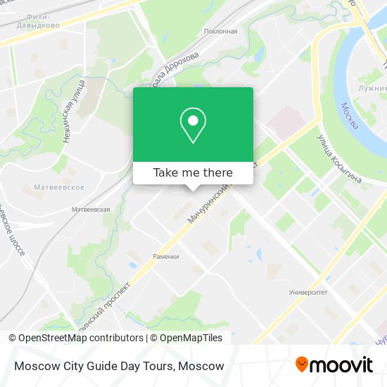 Moscow City Guide Day Tours map
