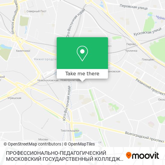ПРОФЕССИОНАЛЬНО-ПЕДАГОГИЧЕСКИЙ МОСКОВСКИЙ ГОСУДАРСТВЕННЫЙ КОЛЛЕДЖ ЗАОЧНЫЙ map