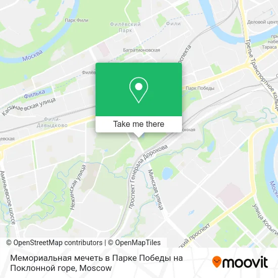 Мемориальная мечеть в Парке Победы на Поклонной горе map
