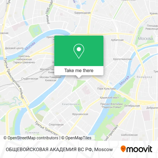 ОБЩЕВОЙСКОВАЯ АКАДЕМИЯ ВС РФ map