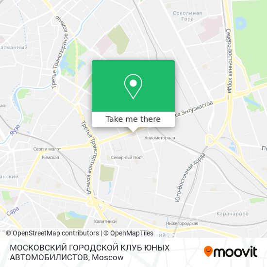 МОСКОВСКИЙ ГОРОДСКОЙ КЛУБ ЮНЫХ АВТОМОБИЛИСТОВ map