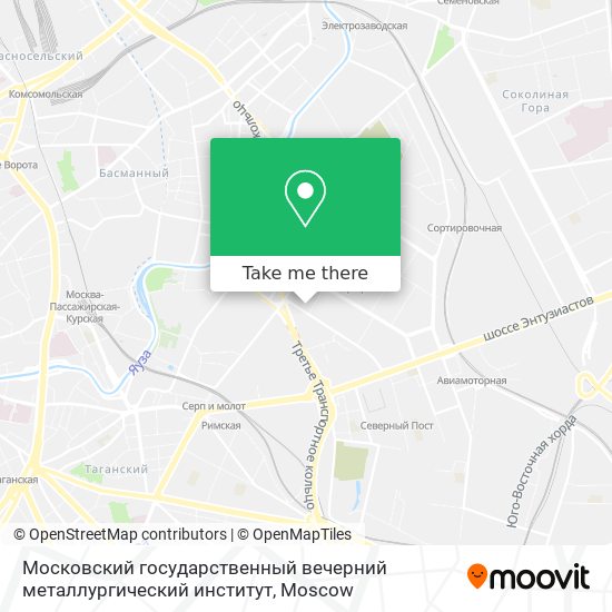Московский государственный вечерний металлургический институт map