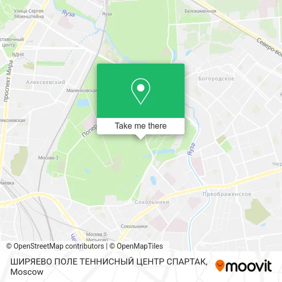 ШИРЯЕВО ПОЛЕ ТЕННИСНЫЙ ЦЕНТР СПАРТАК map