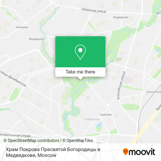 Храм Покрова Пресвятой Богородицы в Медведкове map