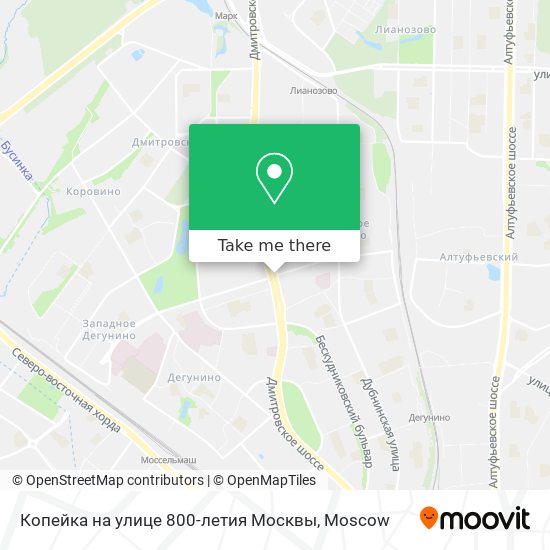 Копейка на улице 800-летия Москвы map