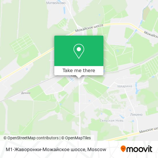 М1-Жаворонки-Можайское шоссе map