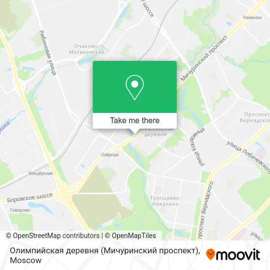 Олимпийская деревня (Мичуринский проспект) map