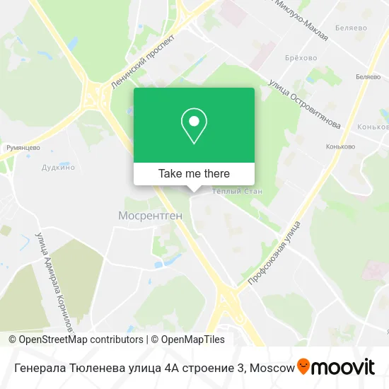 Генерала Тюленева улица 4А строение 3 map
