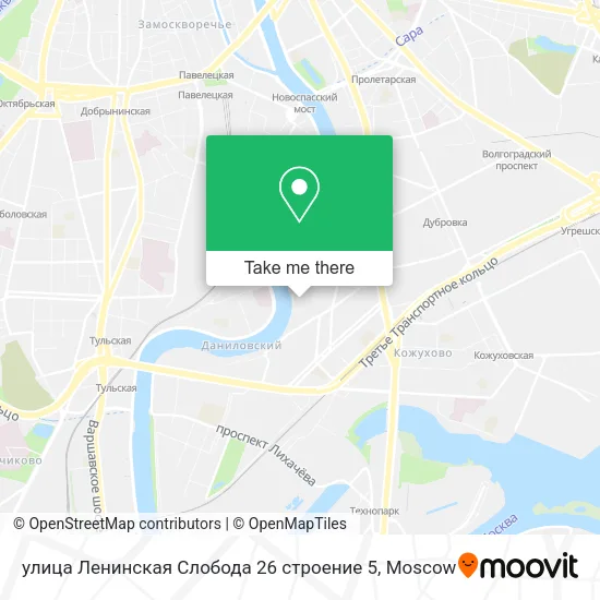 улица Ленинская Слобода 26 строение 5 map
