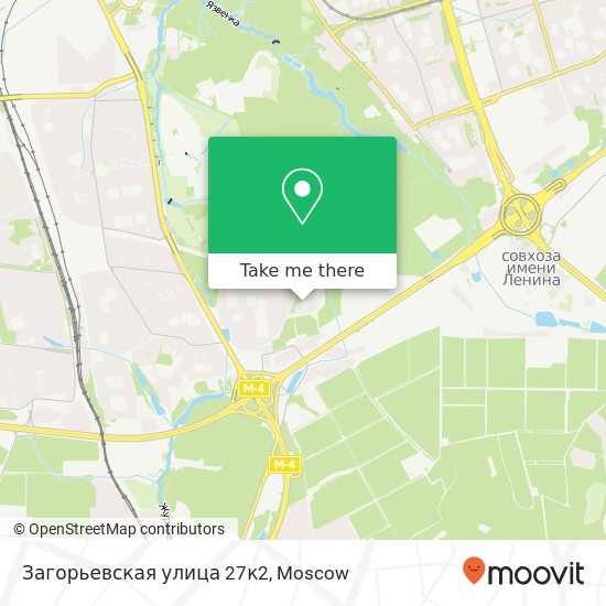 Загорьевская улица 27к2 map