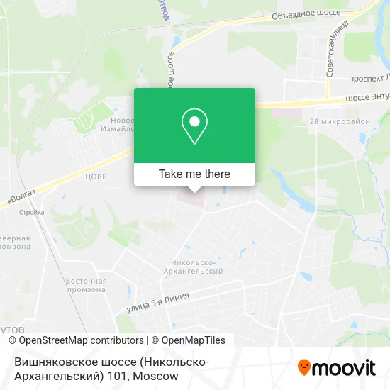 Вишняковское шоссе (Никольско-Архангельский) 101 map