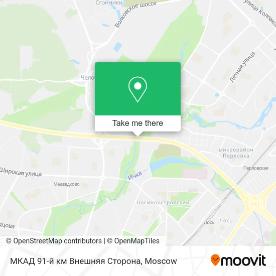 МКАД 91-й км Внешняя Сторона map