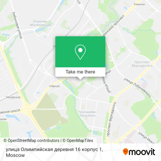 улица Олимпийская деревня 16 корпус 1 map