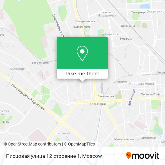 Писцовая улица 12 строение 1 map