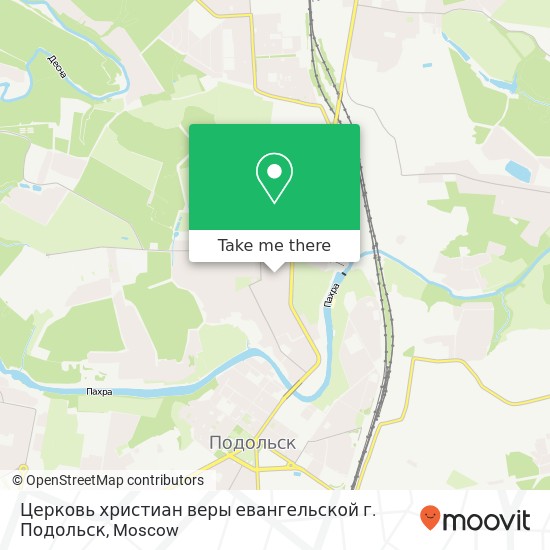 Церковь христиан веры евангельской г. Подольск map