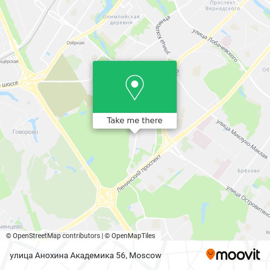 улица Анохина Академика 56 map
