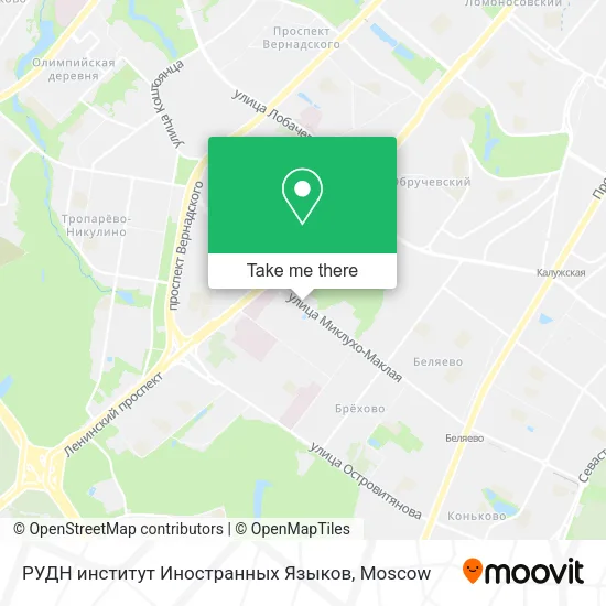 РУДН институт Иностранных Языков map