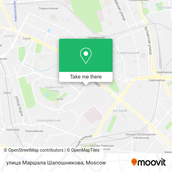 улица Маршала Шапошникова map