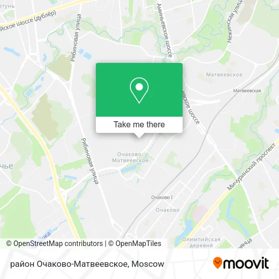 район Очаково-Матвеевское map
