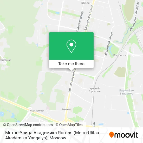 Метро-Улица Академика Янгеля (Metro-Ulitsa Akademika Yangelya) map