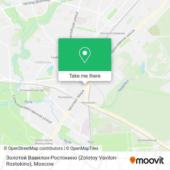 Золотой Вавилон-Ростокино (Zolotoy Vavilon-Rostokino) map