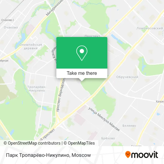 Парк Тропарёво-Никулино map