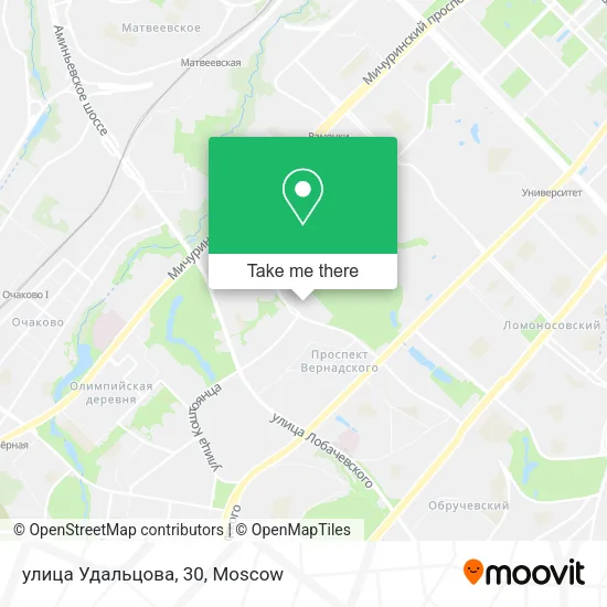 улица Удальцова, 30 map