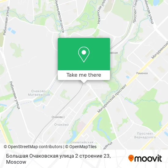 Большая Очаковская улица 2 строение 23 map