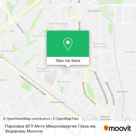 Парковка ФГУ Мнтк Микрохирургии Глаза им. Федорова map