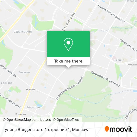 улица Введенского 1 строение 1 map