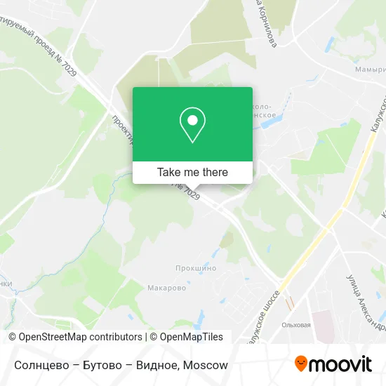 Солнцево – Бутово – Видное map