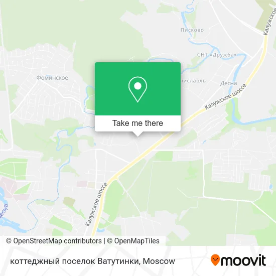 коттеджный поселок Ватутинки map